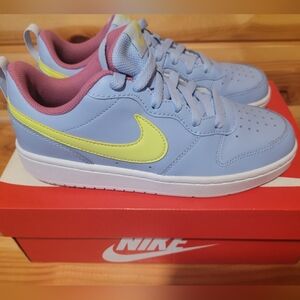 Nike Kids 5.5Y Periwinkle and Lime Sneakers
